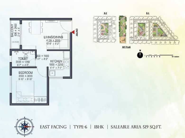 Sowparnika Indradhanush 1 BHK Floor Plan