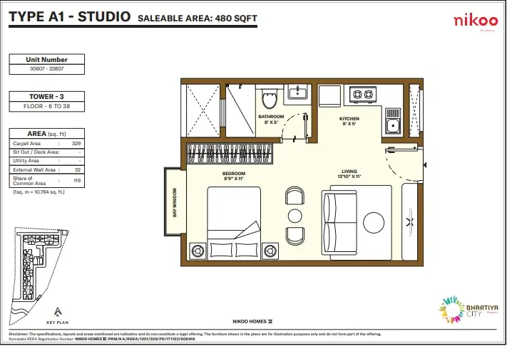 Nikoo Homes 5 Studioo Floor Plan
